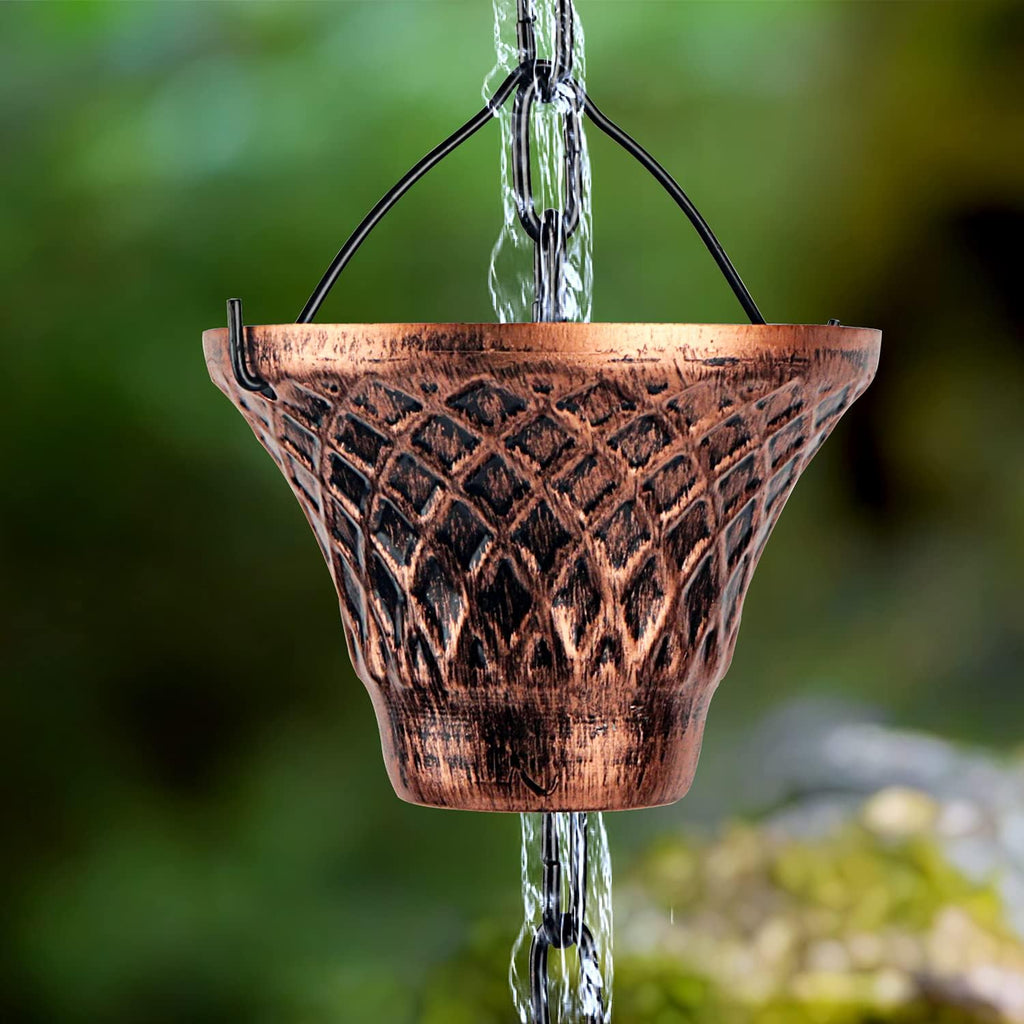 Copper Rain Chains 8 1/2 Feet Long G311319