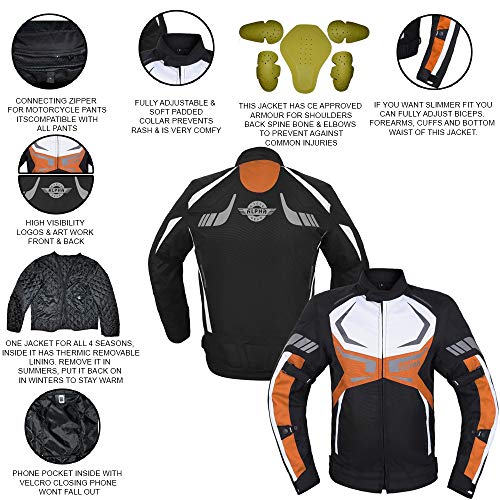 Red Waterproof CE Armored Motorcycle Jacket L351192