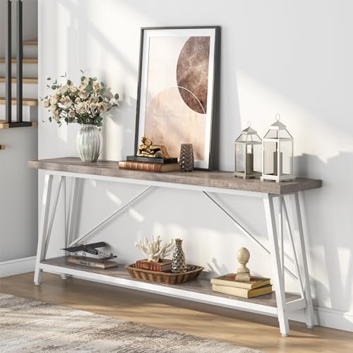 White Industrial Console Sofa Table S4873