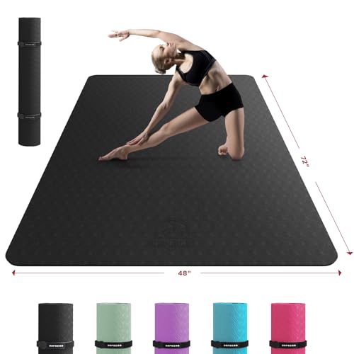 Extra Large Yoga Mat 72"x48" 1/4" Thick Non-Slip Eco-Friendly A931