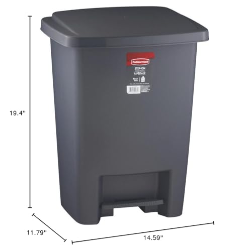 Gray 8.25-Gallon Step-On Trash Can with Lid Z52421