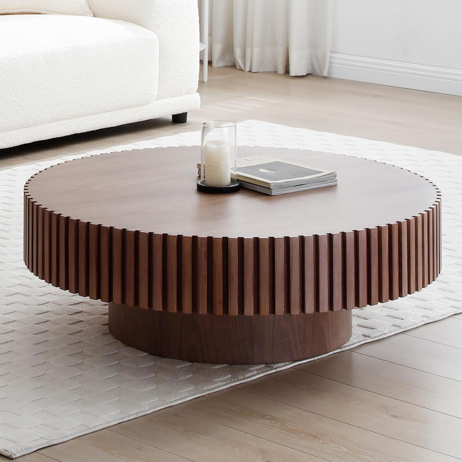 Walnut Round Coffee Table P135