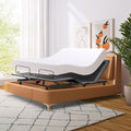 Split King Adjustable Bed Frame with Mattress, 12 Inch Grey Gel Memory Foam Medium-Firm Mattress E11119