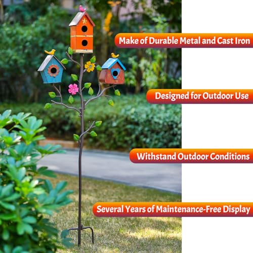 Metal Bird Houses for Outside with Pole X77533
