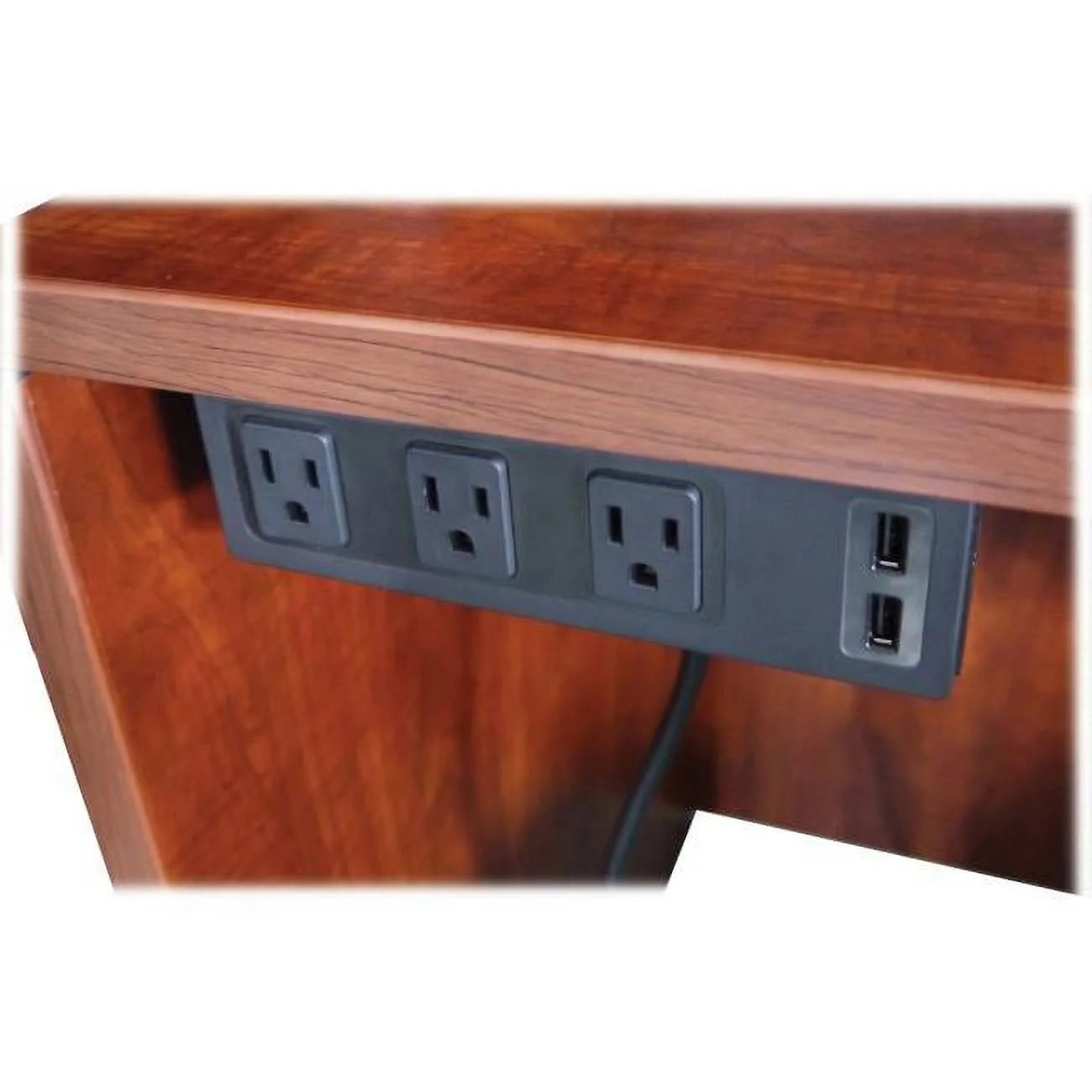 Black AC Power Center Outlet Under Desk I93413
