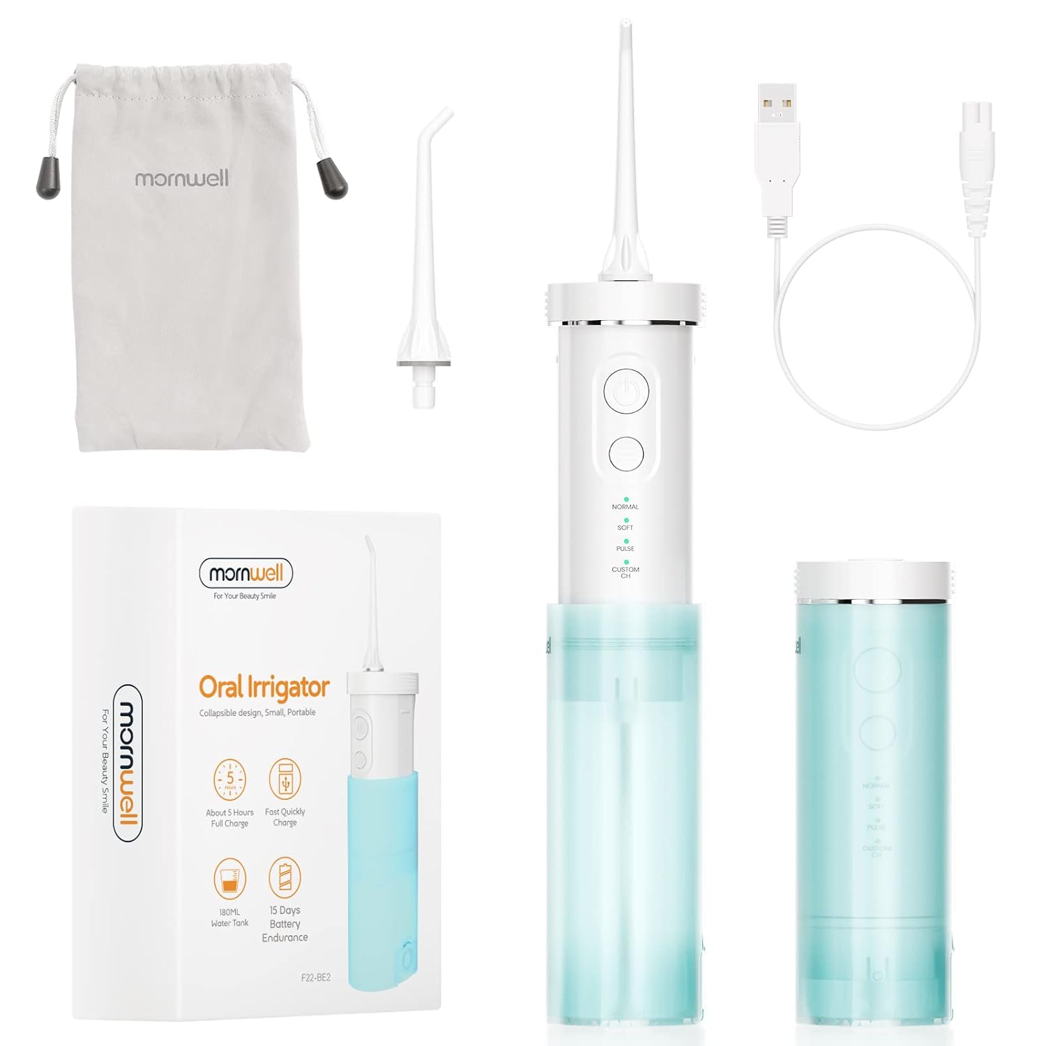 Mini Cordless Portable Water Dental Flosser with 4 Modes U1712