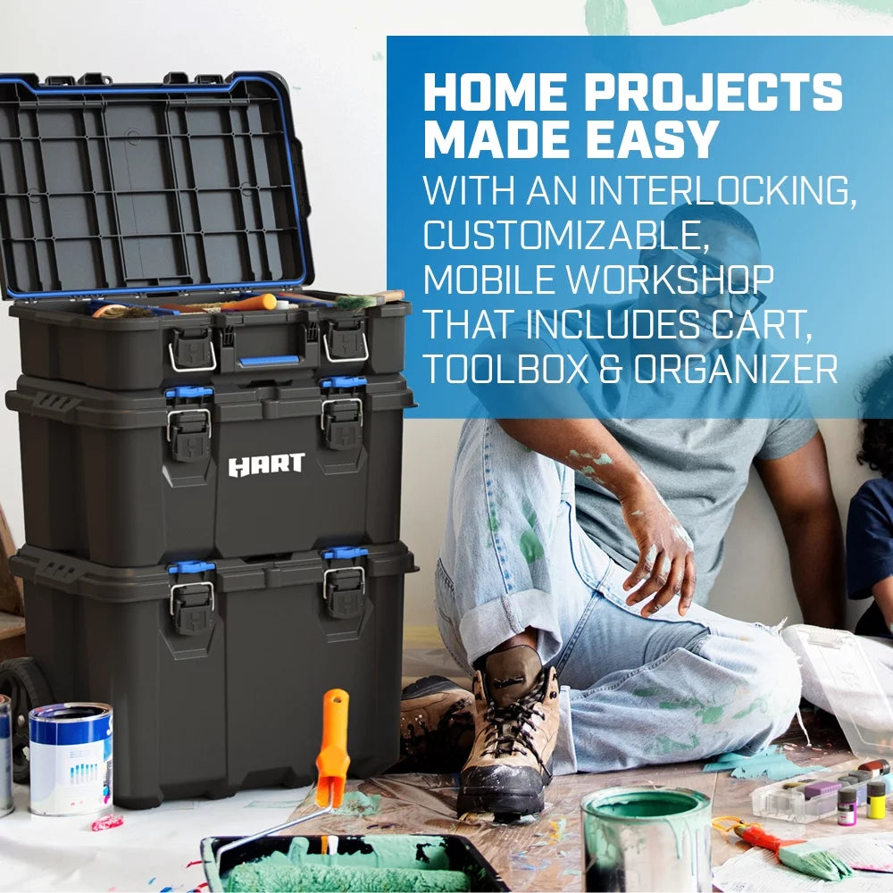 3 Piece Resin Plastic Modular Toolbox System M72059