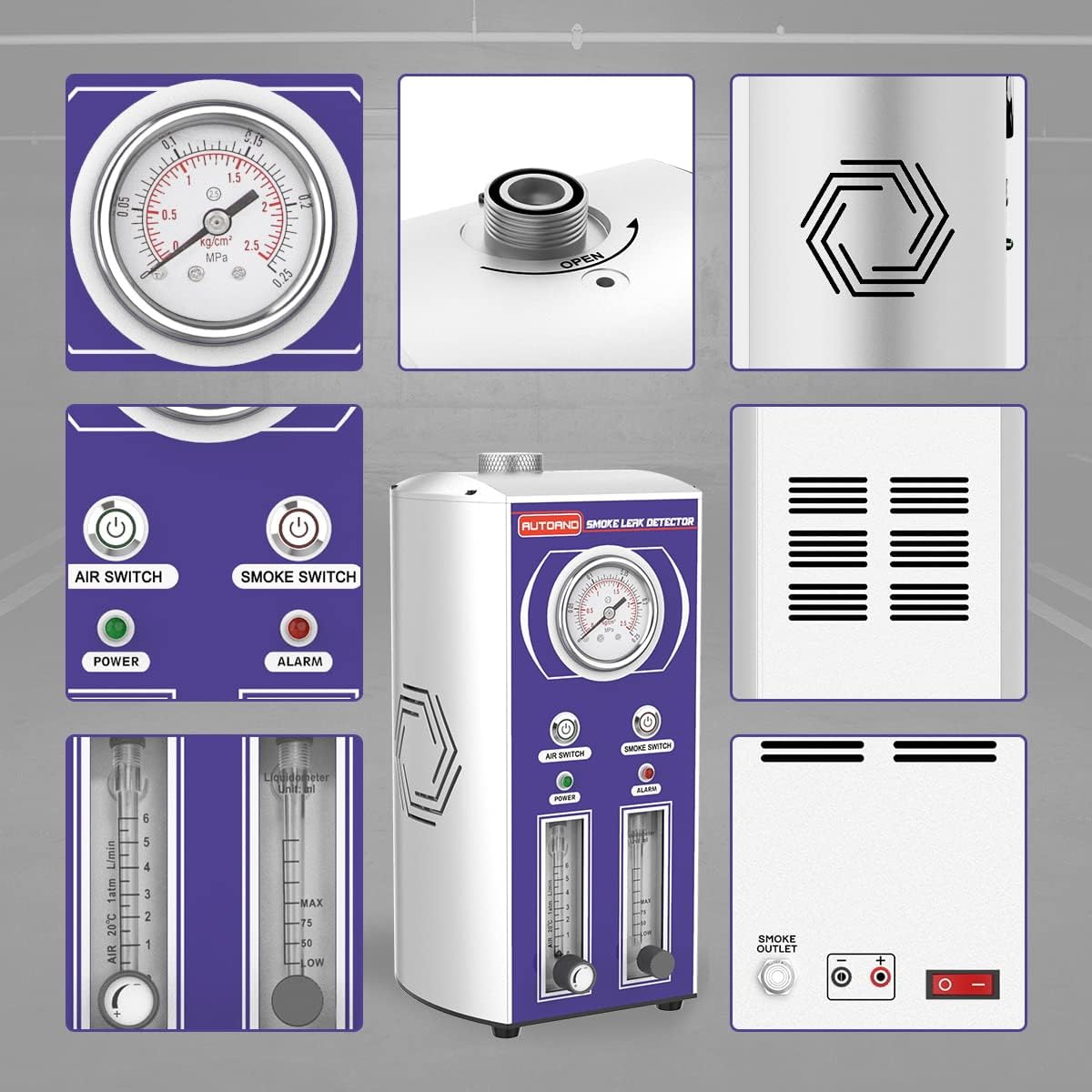 Smoke Machine Leak Detector, 2 Modes Automotive Fuel Pipe System Leakage Diagnostic Tester G660