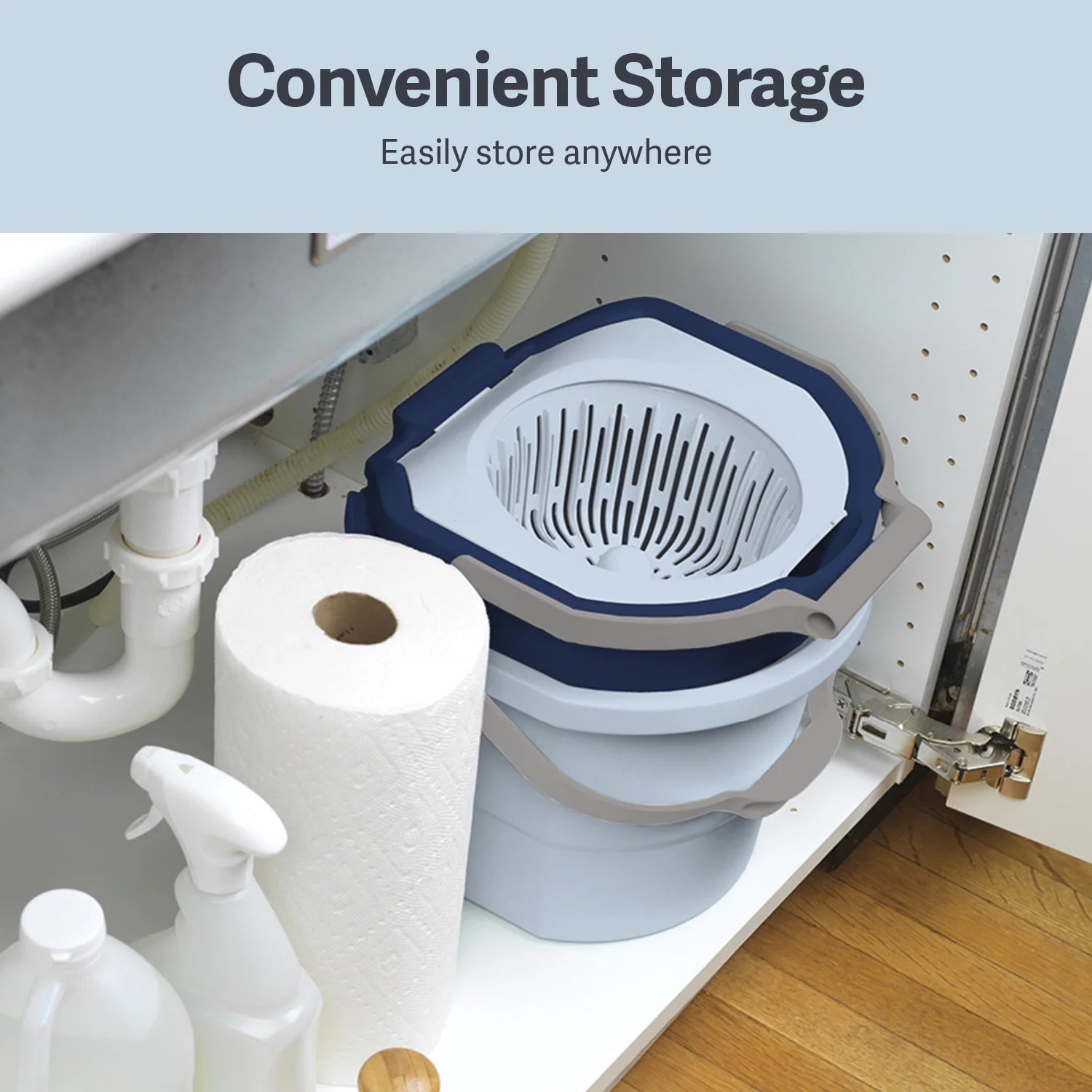 Blue/White Microfiber Spin Mop with 2-Bucket System N12489