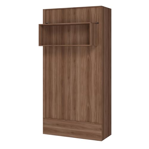 White Full Murphy Wall Bed with Shelf W5318