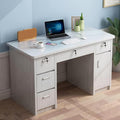 Gray Wooden Writing Desk with Drawers T631673
