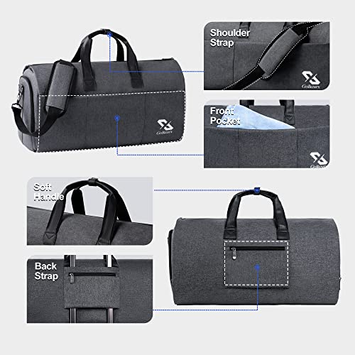 Convertible Garment Bag with Shoe Compartment, Detachable Shoulder Strap G9837