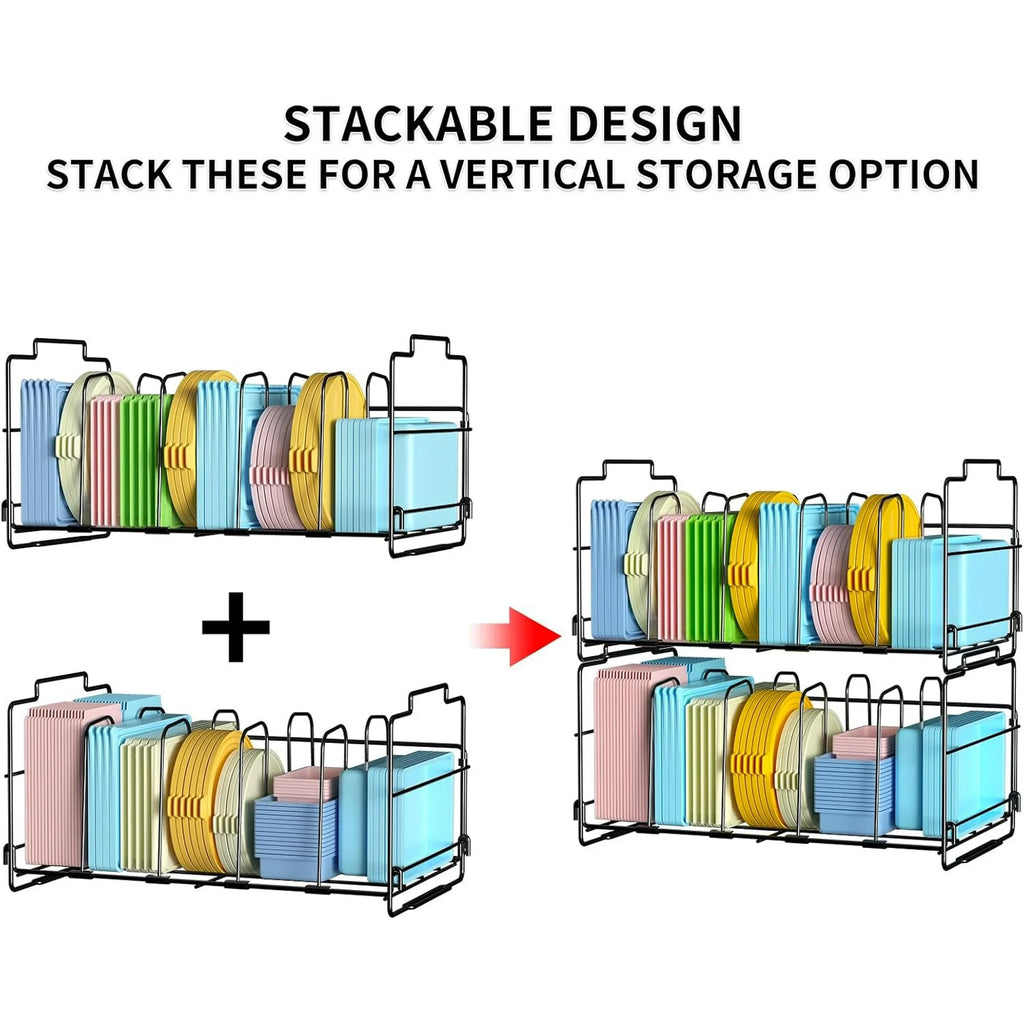 Black Plastic Lid Organizer with 4 Dividers B9638