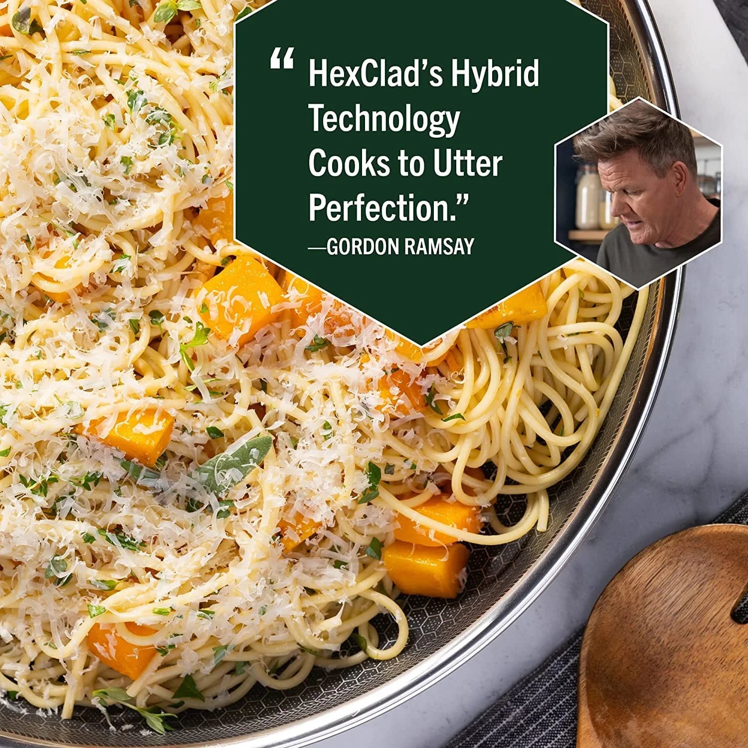 6 Piece Hybrid Stainless Steel Non-Stick Cookware Pan Set with Glass Lids U168845