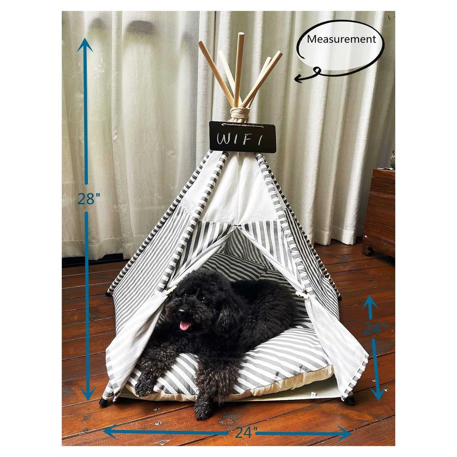 Pet Teepee Tent with Thick Cushion Y5548