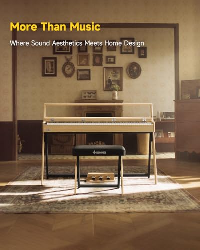 88 Key Weighted Digital Piano with Bluetooth, Walnut Wood Color N39743