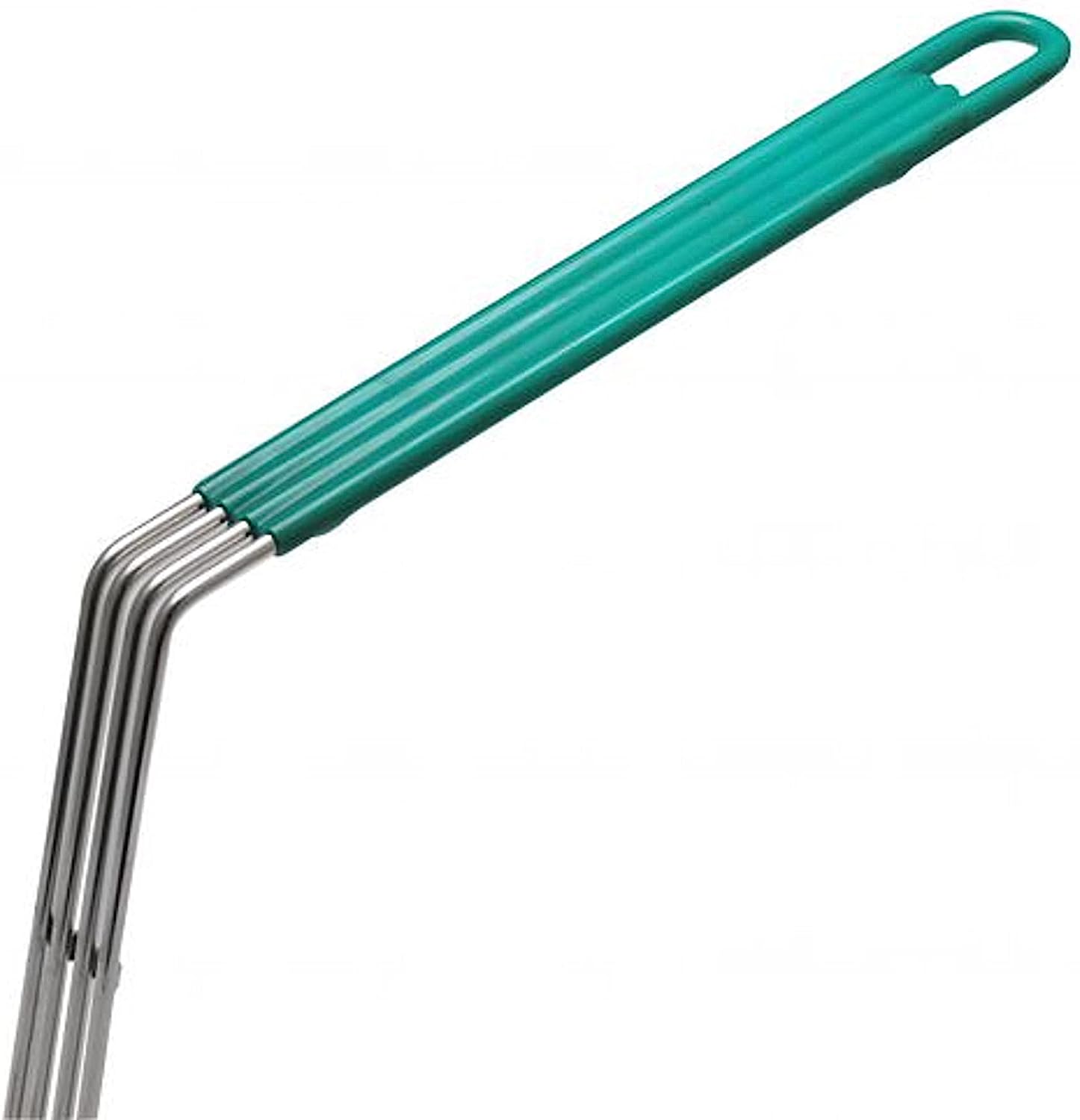 11" x 4-3/4" Rectangular Deep Fry Basket Press Heavy Duty Nickel Plated Iron with Green Coated Handle Q919383