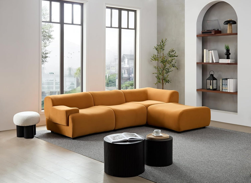 105.9'' Curved Sectional Sofa (Orange) A504271