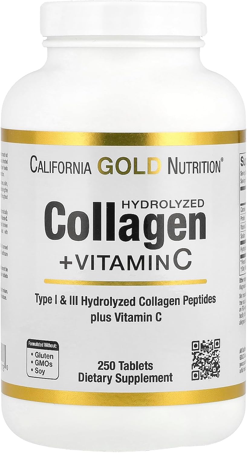 250 Tablets Hydrolyzed Collagen Peptides with Vitamin C D253