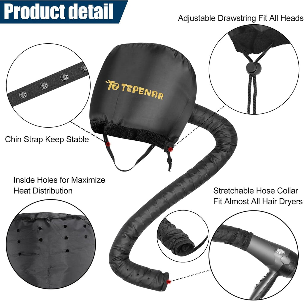 Extra Large Soft Adjustable Bonnet Hair Dryer Attachment U425