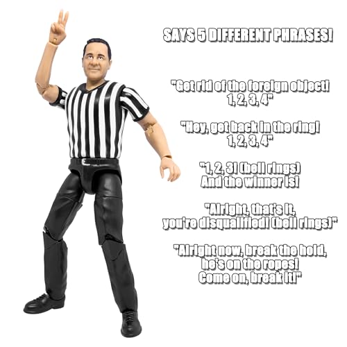 Counting & Talking Wrestling Referee Action Figure with Deluxe Articulation A7605