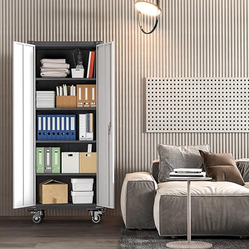 2 Doors Metal Locking Storage Cabinet with Adjustable Shelves D323550