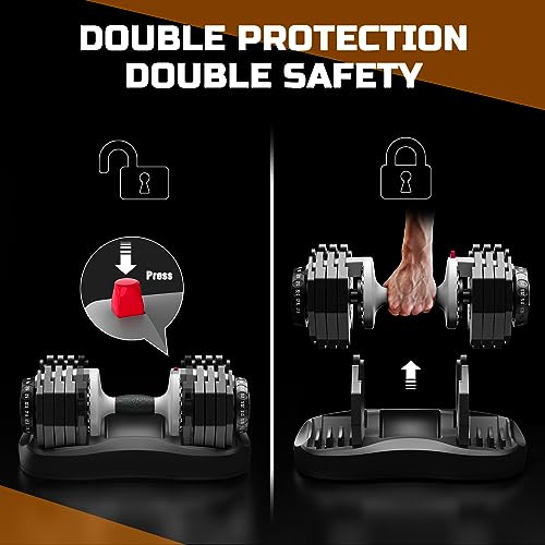 55LB Adjustable Dumbbell Set with Safety Lock N54298