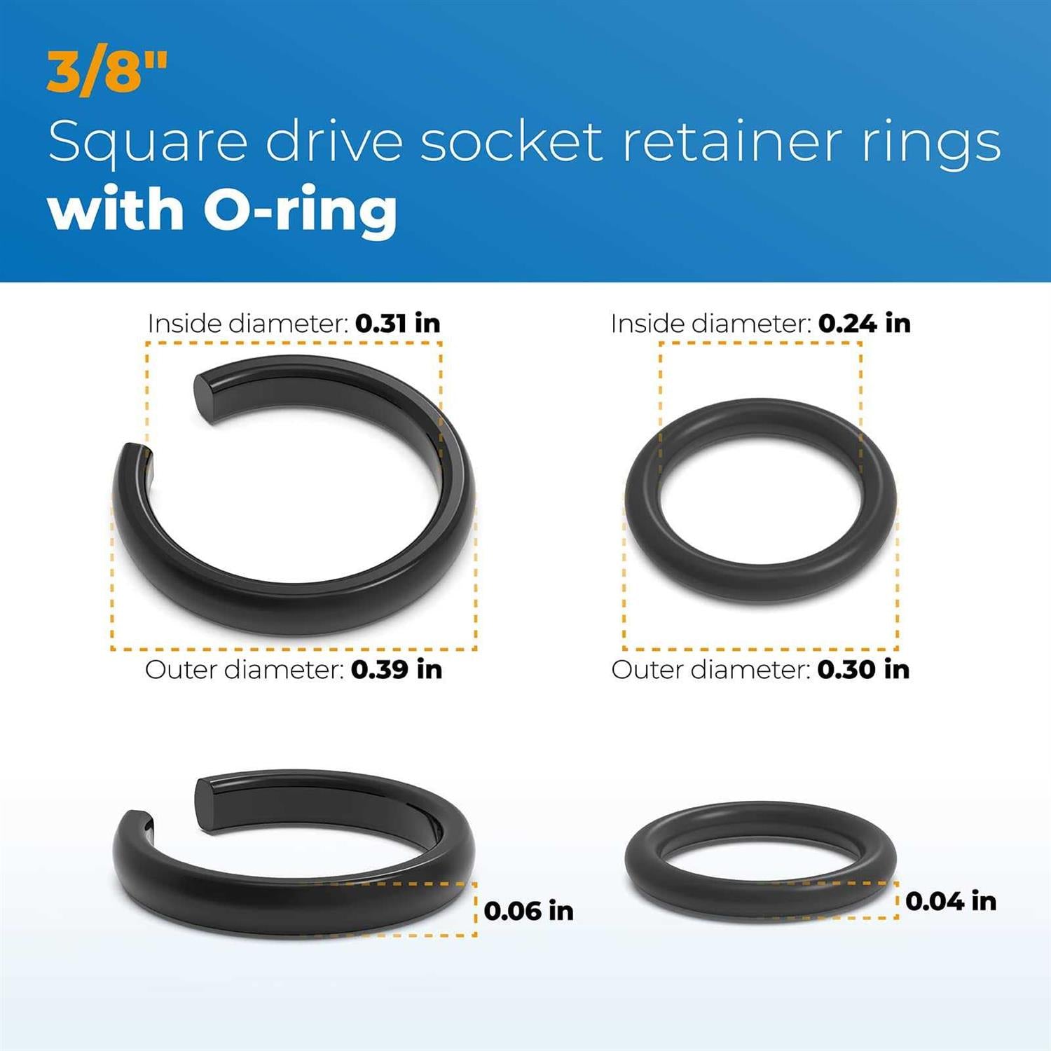 3/8 Impact Retaining Ring Friction Ring Clip With O-Ring O12565