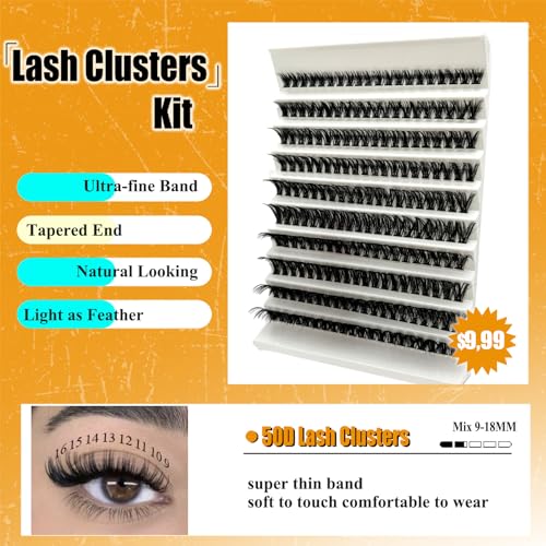 Natural Lash Clusters C Curl Short Classic Individual Lashes Cluster Wispy Wide Stem DIY Eyelash Extension Clusters (8-16mm) Y4803