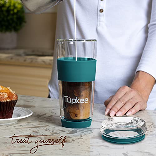 14-Ounce Double Wall Glass Tumbler with Lid H901