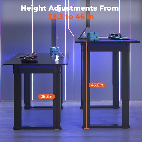 White 63x30 inches Electric Adjustable Height Standing Desk with Splice Board C50379
