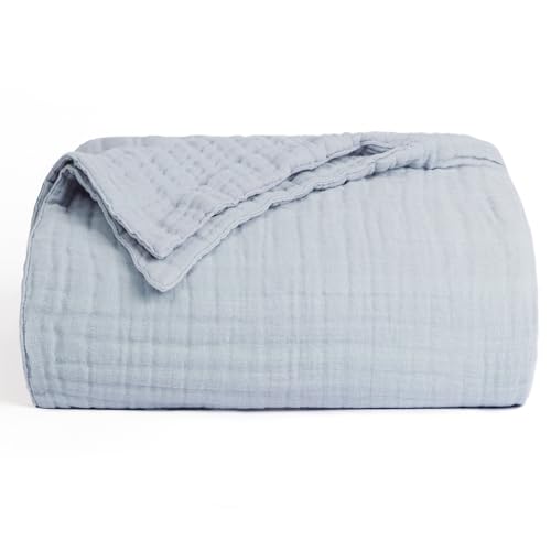 6 Layer Cotton Muslin King Size Blanket, Sage Green V9593