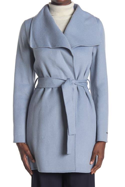 Pale Blue Double Face Wool Coat I383