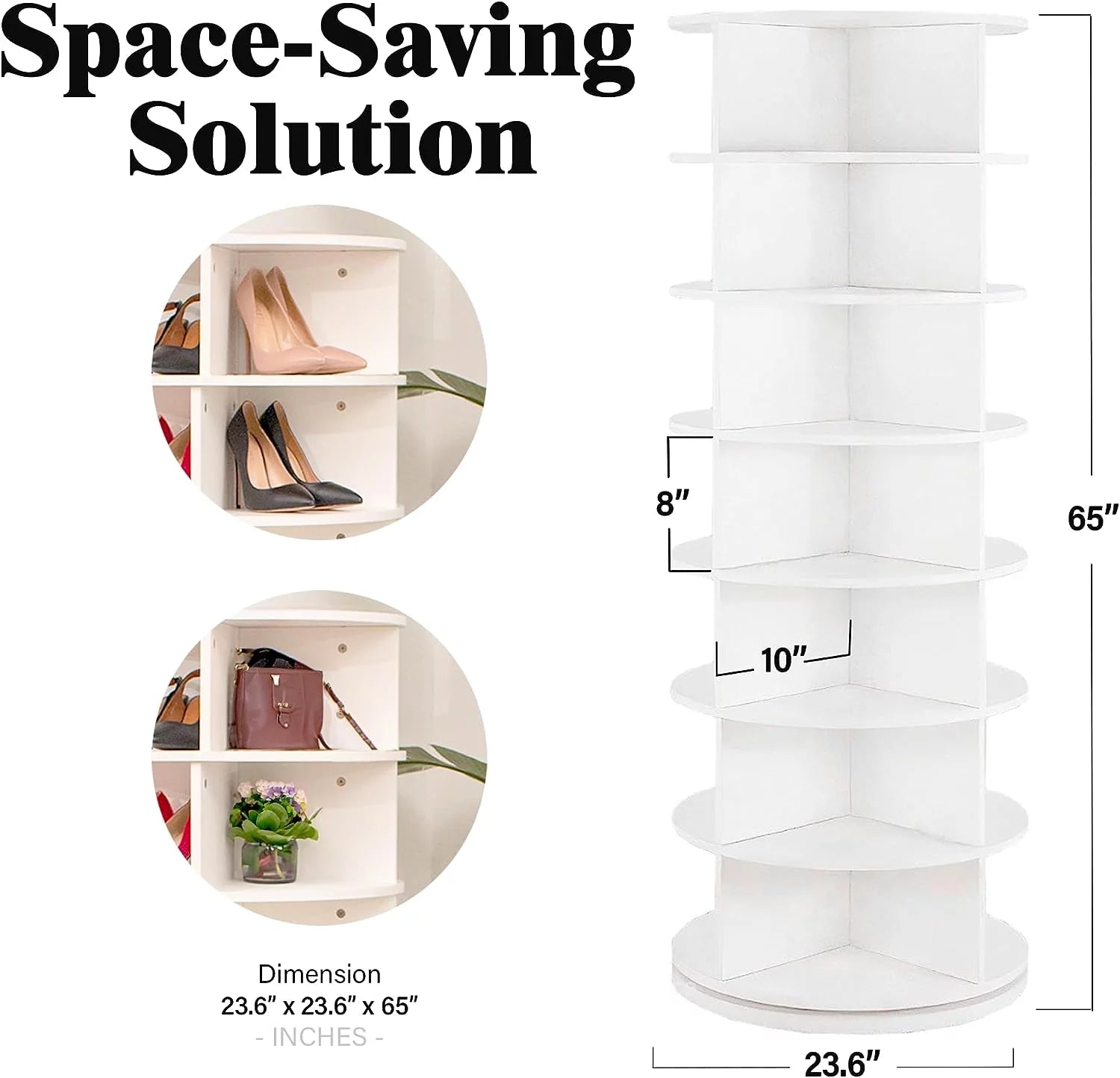 360° Rotating 7-Tiers Shoe Rack Organizer Tower Holds Up to 28 Pairs Y610322