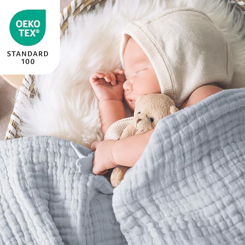 6 Layer Cotton Muslin King Size Blanket, Sage Green V9593