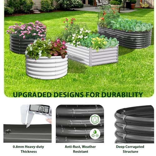 Quartz Grey Galvanized Raised Garden Beds M433423