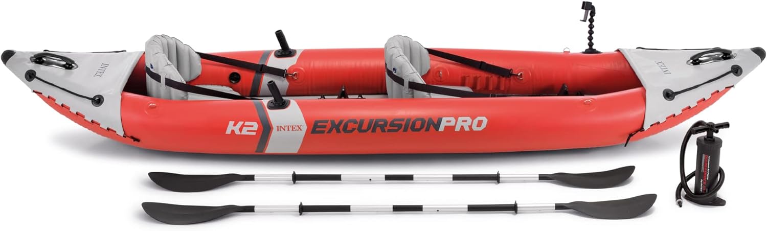 Inflatable Kayak Set with Paddles and Pump – 2-Person – 400lb Weight Capacity X900421