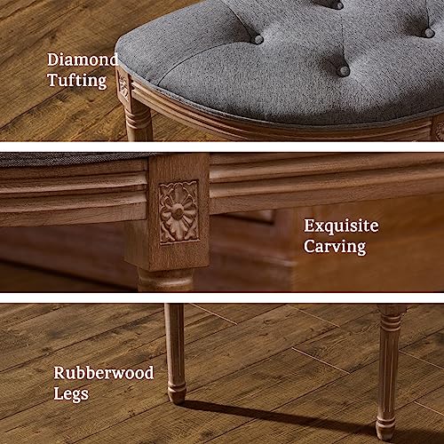 Beige Upholstered Tufted Window Bench F340058