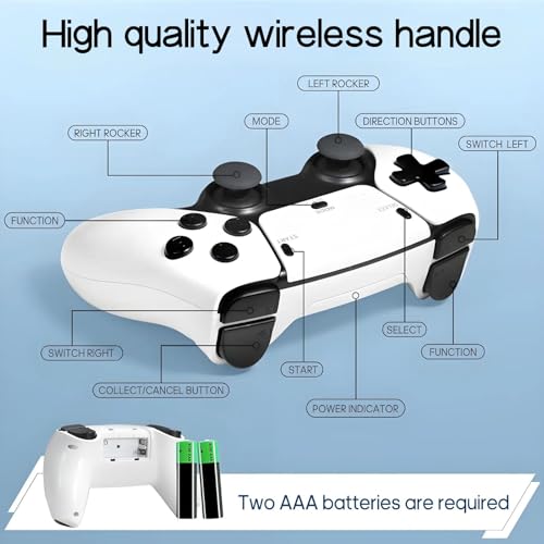 Classic Retro Game Console with 20000+ Video Games and Dual Game Controllers (White-Grey) H6677