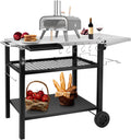 Three-Shelf Stainless Steel Grill Cart Table with Wheels W20580