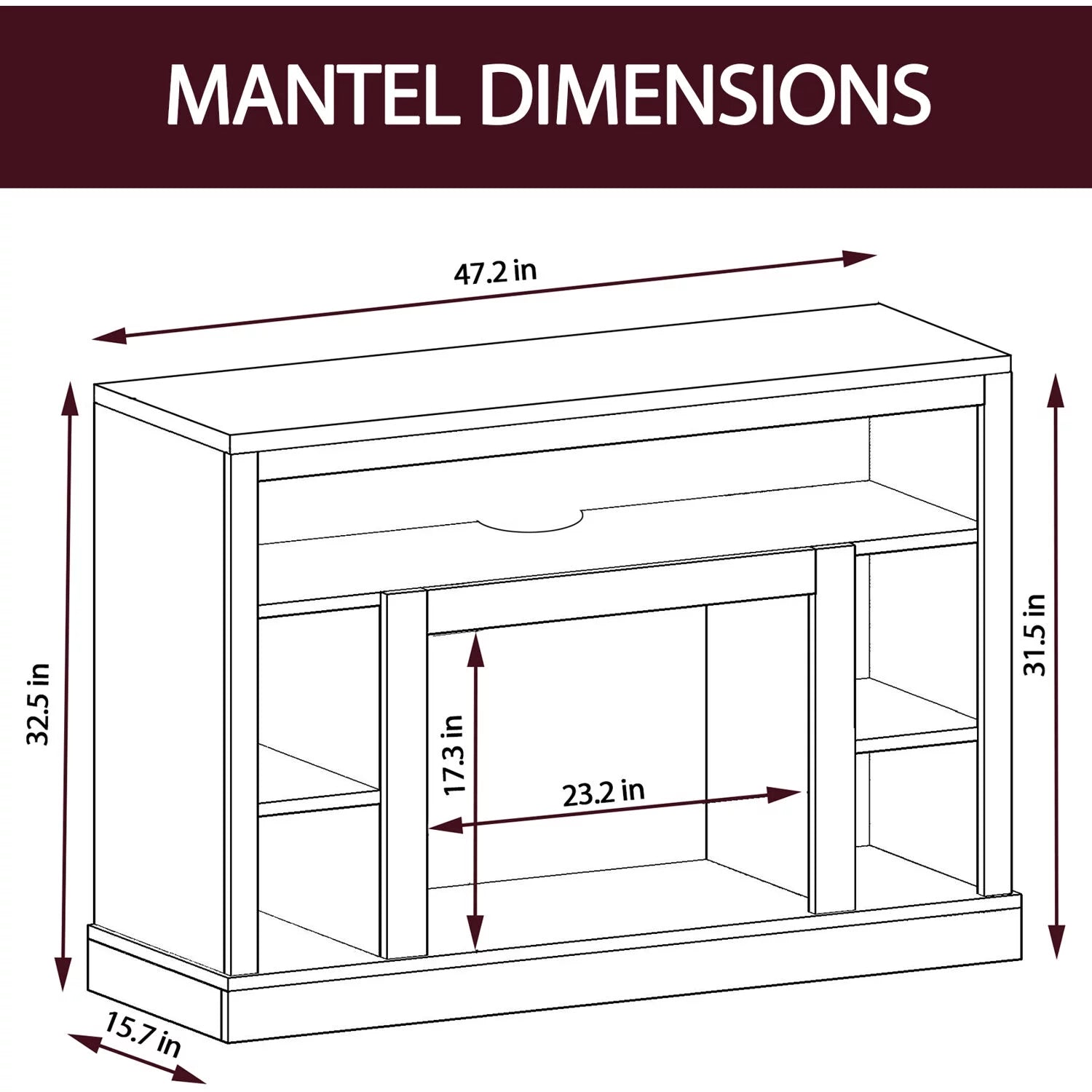 Mahogany Freestanding Electric Fireplace with Remote V41610