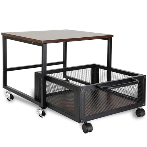 Retro Mini Fridge Stand with Wheels J885995