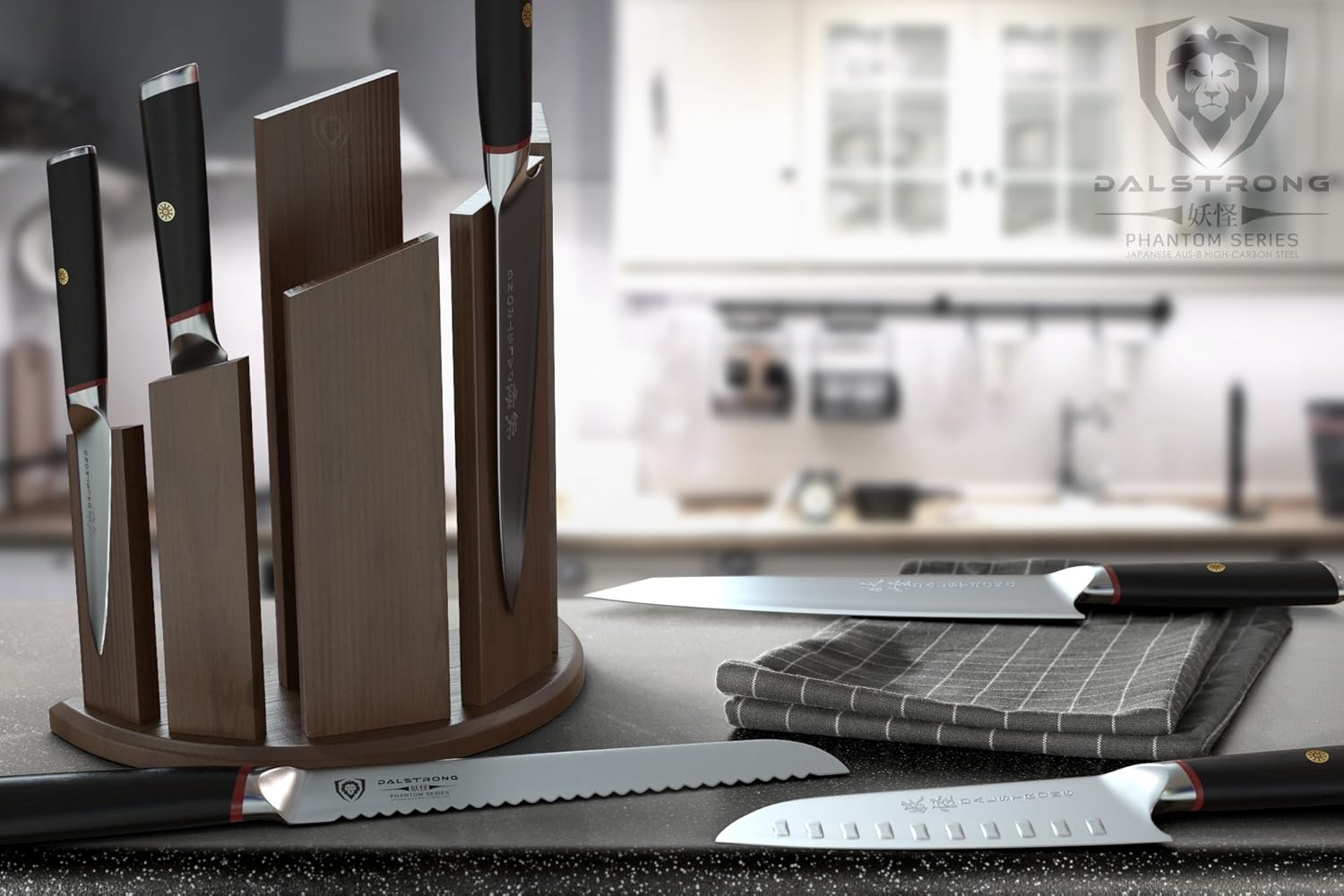 6-Piece Knife Block Set with Magnetic Knife Stand T4333