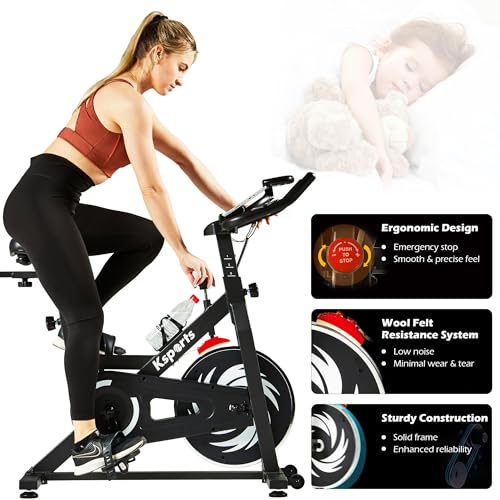 Black Magnetic Resistance Adjustable Stationary Bike with LCD Screen X5873