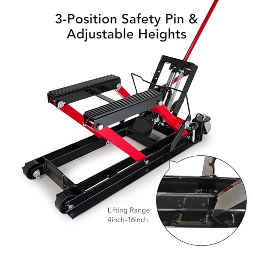 1500 LBS Hydraulic Motorcycle Lift Jack with Wheels K247