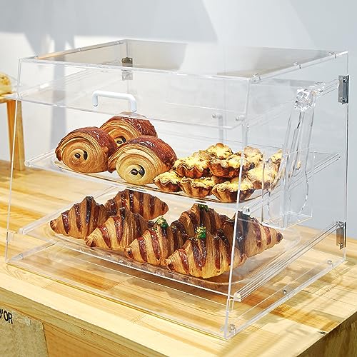 3 Tray Acrylic Pastry Display Case with Serving Tong G1153