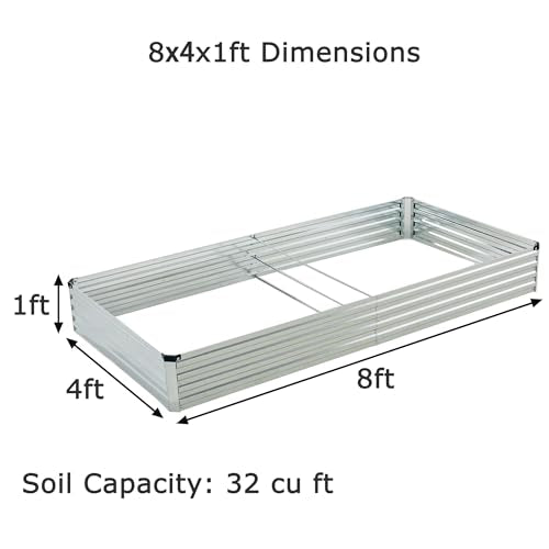 Silver Galvanized Raised Garden Bed S11340