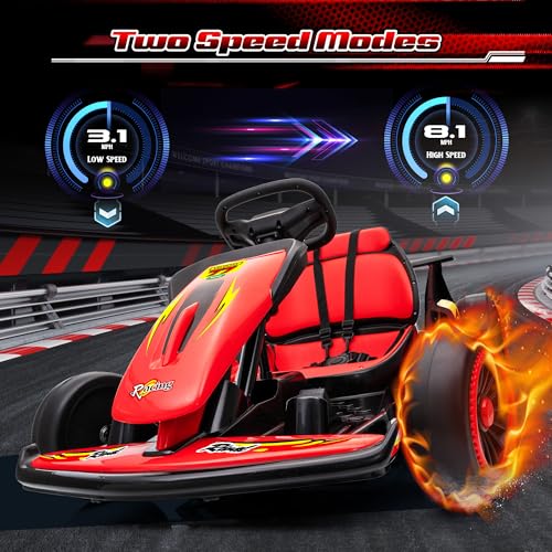 Red Electric Go Kart with EVA Tires, 400W, Max Speed 8.1 MPH C33289