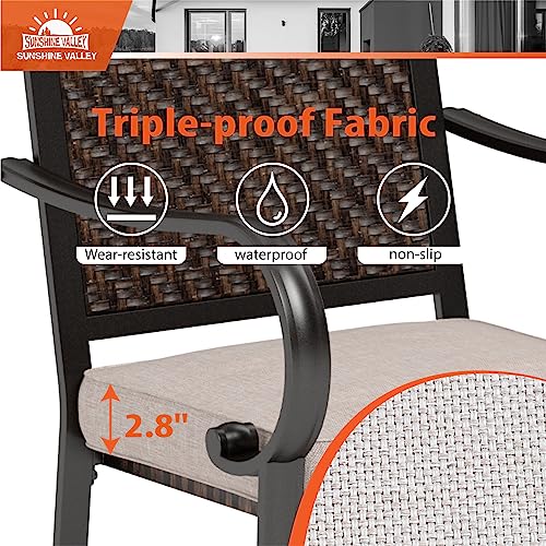Wicker Patio Swivel Dining Chairs Set of 2 B503016