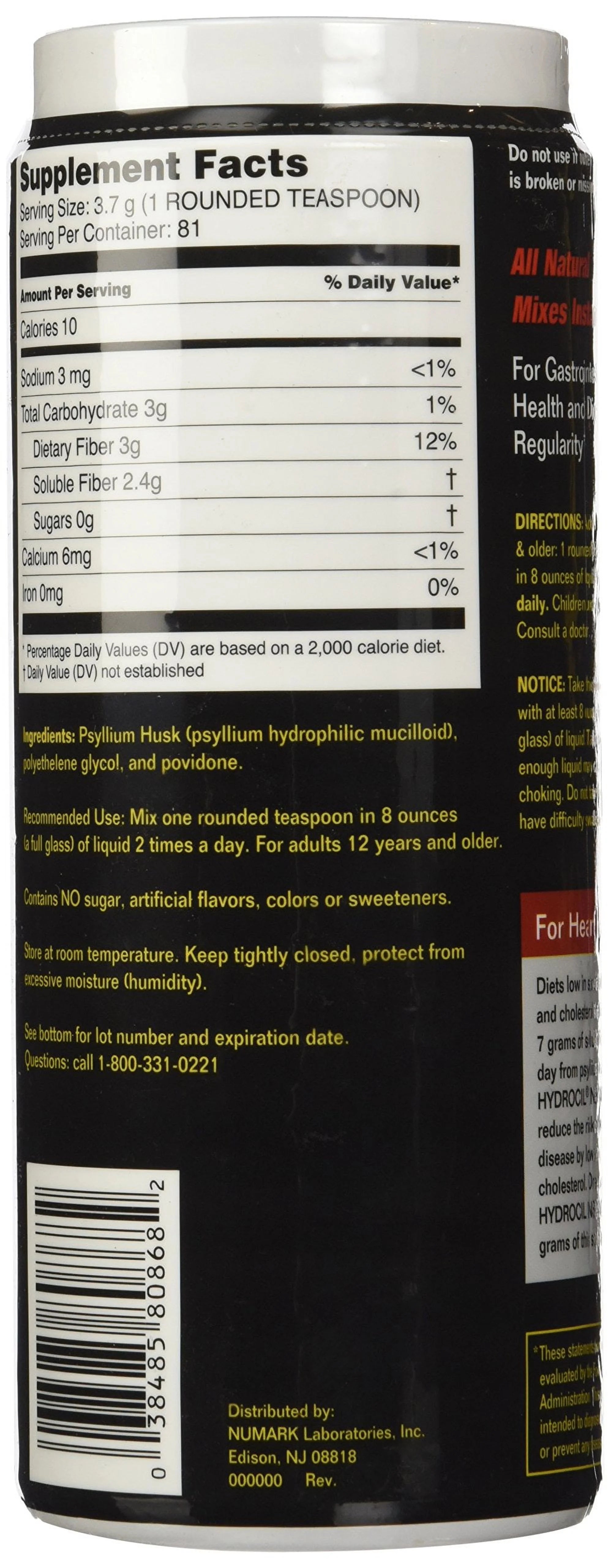 10.6 oz Dietary Fiber Supplement S3915